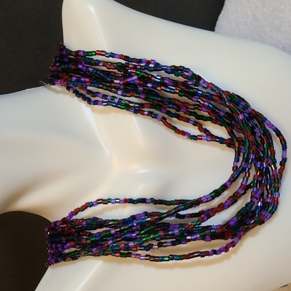 Necklace beaded multi layer mini beads - Picture 1 of 4